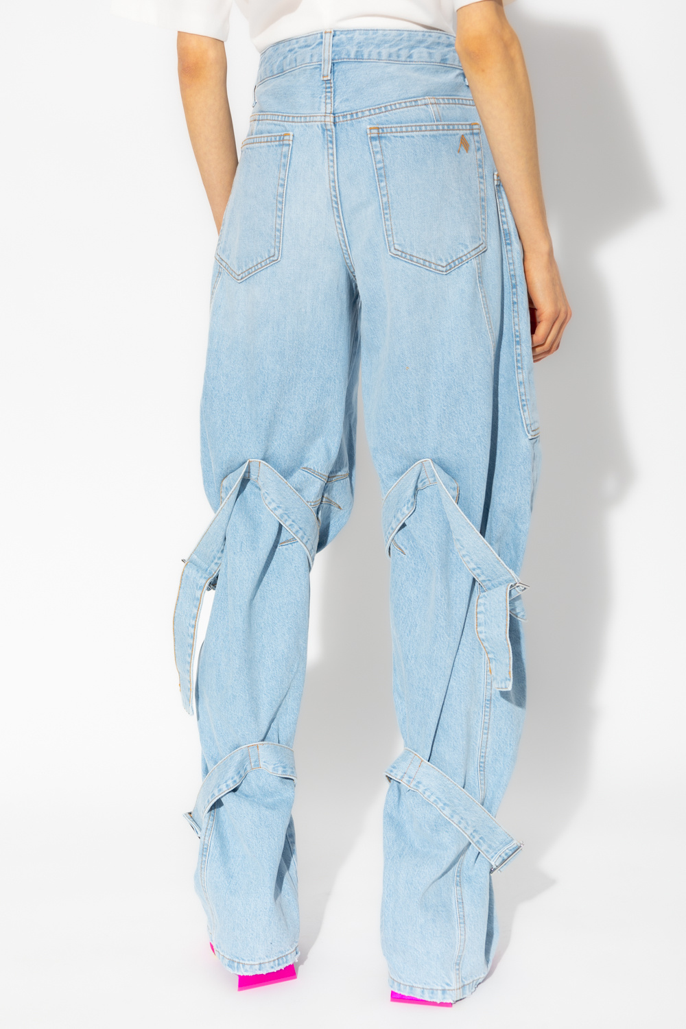 【関税込み】The Attico ブルー Swan Print ジーンズ THE ATTICO Swan Jeans Sky Blue | REVERSIBLE